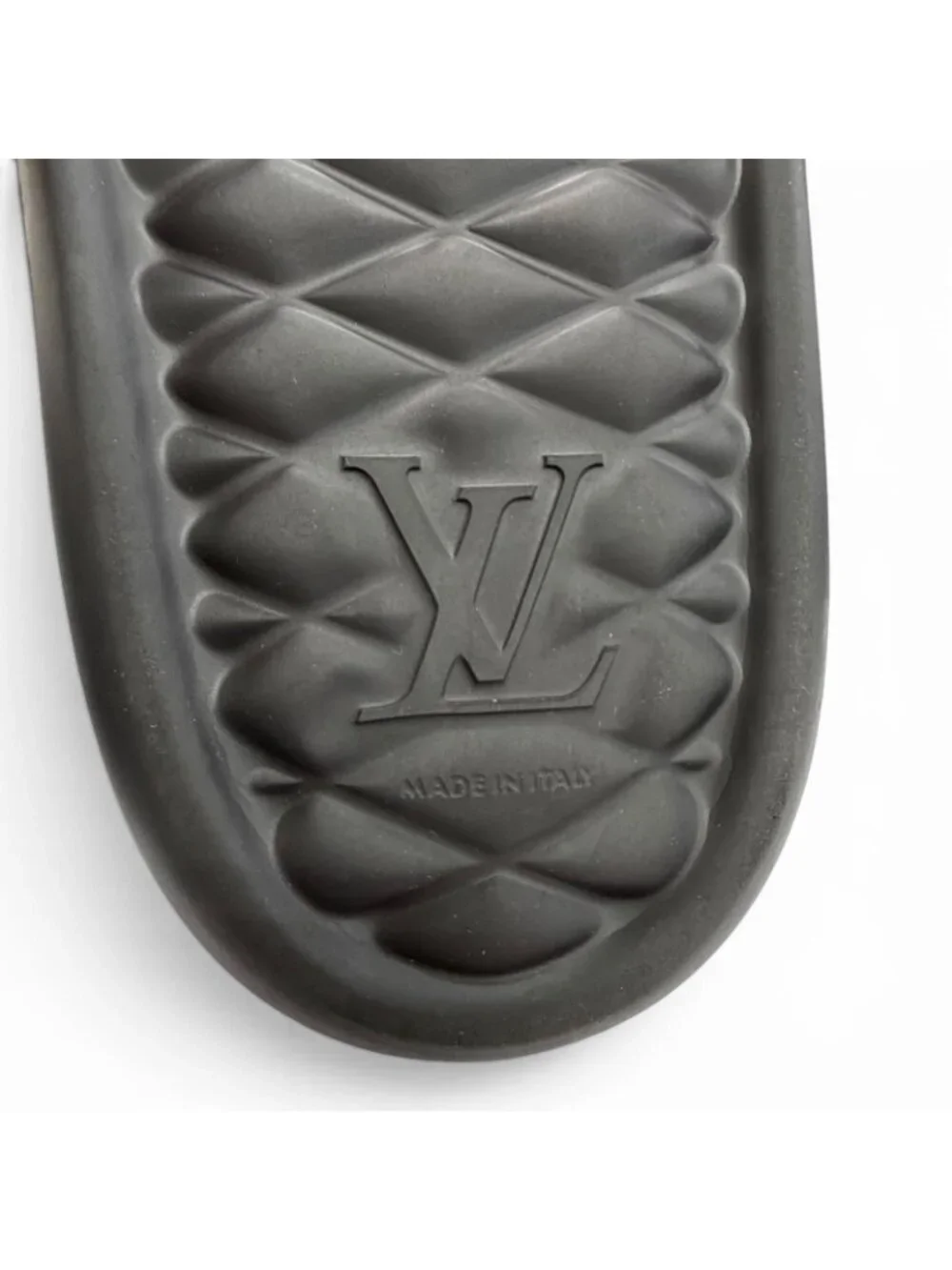 Louis Vuitton LV Waterfront Line Rubber Damier Slide Sandals Black 8